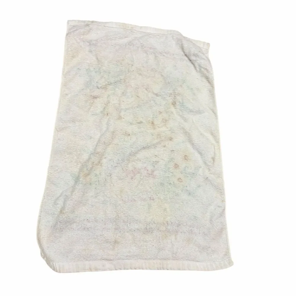 Vintage Ducks Floral Bath Towel Yellow Green Accents